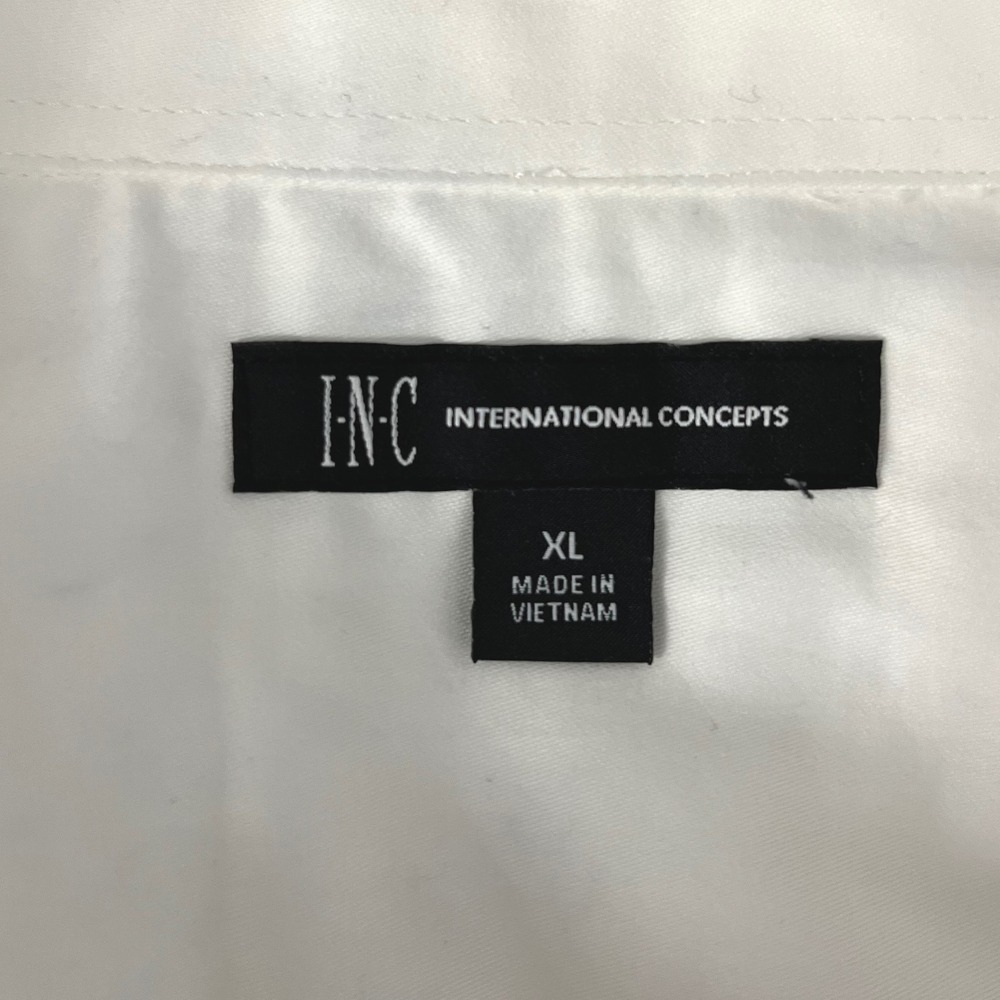 INC International Concepts Men's XL White Dress Shirt Black Stripe Long Sleeve - Picture 3 of 9
